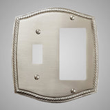 1 Toggle, 1 Rocker Wall Switch Plate - Georgian Design