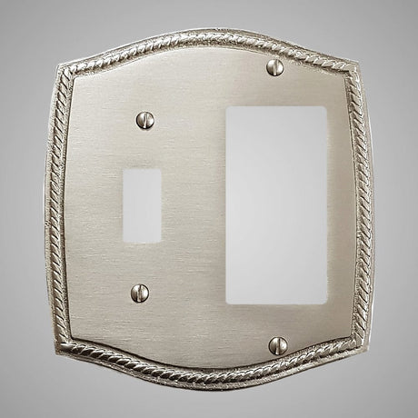 1 Toggle, 1 Rocker Wall Switch Plate - Georgian Design