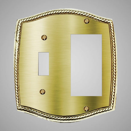 1 Toggle, 1 Rocker Wall Switch Plate - Georgian Design