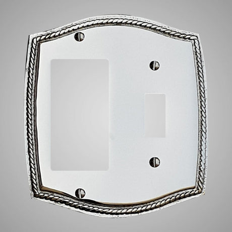 1 Toggle, 1 Rocker Wall Switch Plate - Georgian Design
