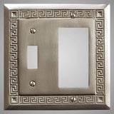 1 Toggle, 1 Rocker Wall Switch Plate - Greek Design