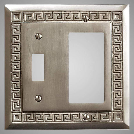 1 Toggle, 1 Rocker Wall Switch Plate - Greek Design