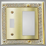 1 Toggle, 1 Rocker Wall Switch Plate - Greek Design