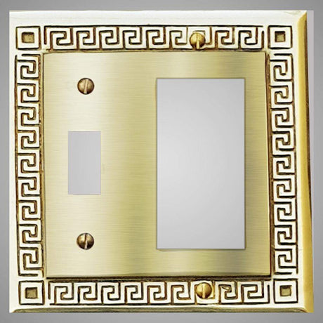 1 Toggle, 1 Rocker Wall Switch Plate - Greek Design