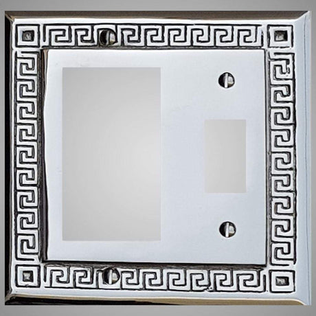 1 Toggle, 1 Rocker Wall Switch Plate - Greek Design