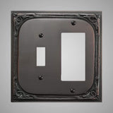 1 Toggle, 1 Rocker Wall Switch Plate - Victorian Design