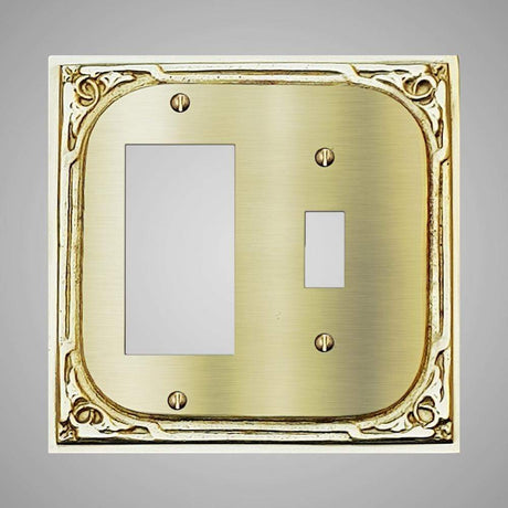 1 Toggle, 1 Rocker Wall Switch Plate - Victorian Design