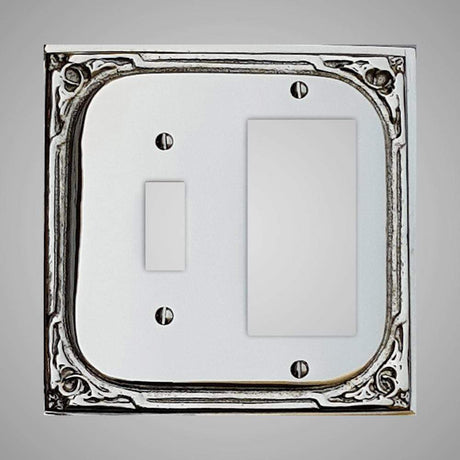 1 Toggle, 1 Rocker Wall Switch Plate - Victorian Design