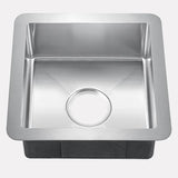 15" Cleft Stainless Steel Square Single-Bowl Bar Sink