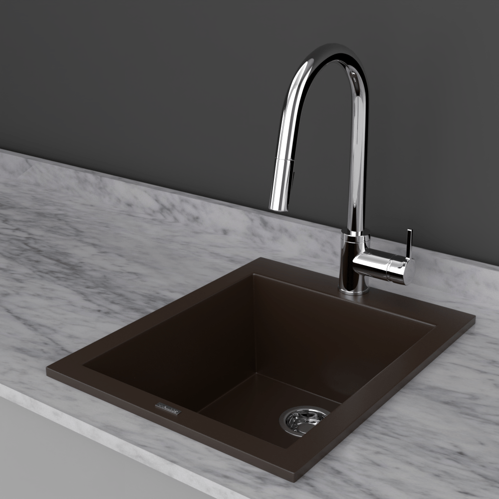 16" Cardea  Granite Composite Sink - Brown