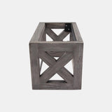 16" Eupora Wall-Mount Teak Vanity with Towel Bar and Stone Sink - Gray Wash