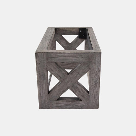 16" Eupora Wall-Mount Teak Vanity with Towel Bar and Stone Sink - Gray Wash