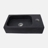 16" Eupora Wall-Mount Teak Vanity with Towel Bar and Stone Sink - Gray Wash