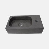 16" Eupora Wall-Mount Teak Vanity with Towel Bar and Stone Sink - Gray Wash