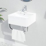 16" Fenelli Wall-Mount Vitreous China Sink with Steel Towel Bar