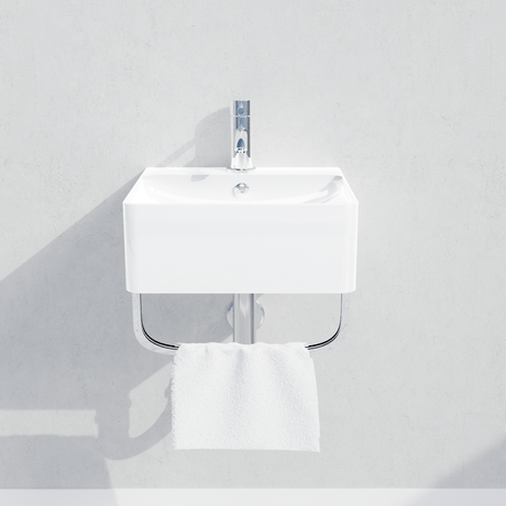 16" Fenelli Wall-Mount Vitreous China Sink with Steel Towel Bar