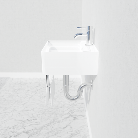 16" Fenelli Wall-Mount Vitreous China Sink with Steel Towel Bar