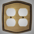 2 Gang Duplex Outlet Wall Switch Plate - Beaded Design