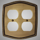 2 Gang Duplex Outlet Wall Switch Plate - Beaded Design
