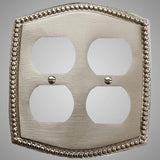 2 Gang Duplex Outlet Wall Switch Plate - Beaded Design