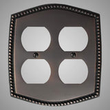 2 Gang Duplex Outlet Wall Switch Plate - Beaded Design