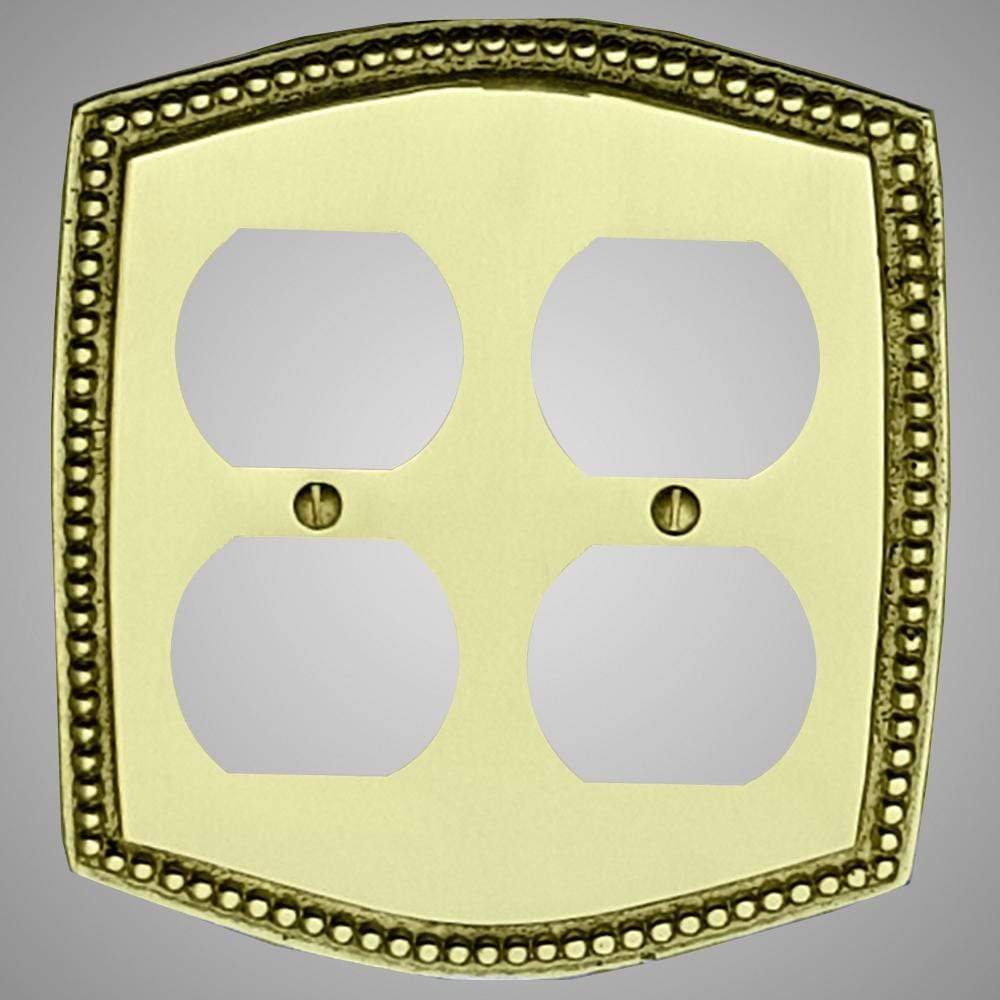 2 Gang Duplex Outlet Wall Switch Plate - Beaded Design