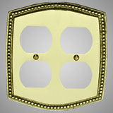 2 Gang Duplex Outlet Wall Switch Plate - Beaded Design