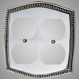 2 Gang Duplex Outlet Wall Switch Plate - Beaded Design
