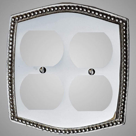 2 Gang Duplex Outlet Wall Switch Plate - Beaded Design