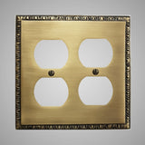 2 Gang Duplex Outlet Wall Switch Plate - Egg & Dart Design