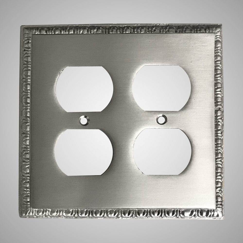 2 Gang Duplex Outlet Wall Switch Plate - Egg & Dart Design
