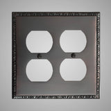 2 Gang Duplex Outlet Wall Switch Plate - Egg & Dart Design