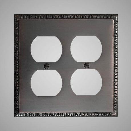 2 Gang Duplex Outlet Wall Switch Plate - Egg & Dart Design