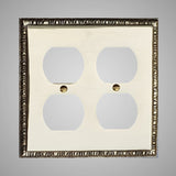 2 Gang Duplex Outlet Wall Switch Plate - Egg & Dart Design