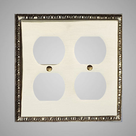 2 Gang Duplex Outlet Wall Switch Plate - Egg & Dart Design