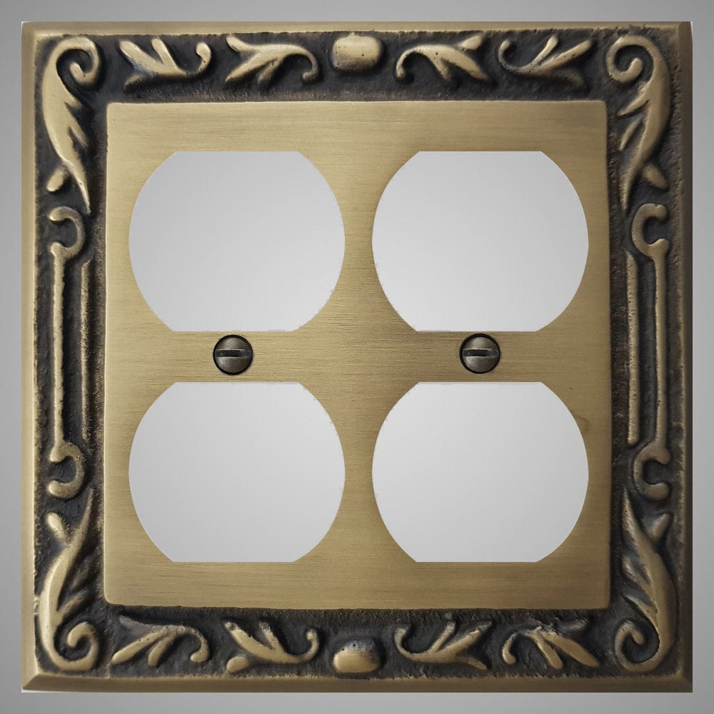 2 Gang Duplex Outlet Wall Switch Plate - Floral Design