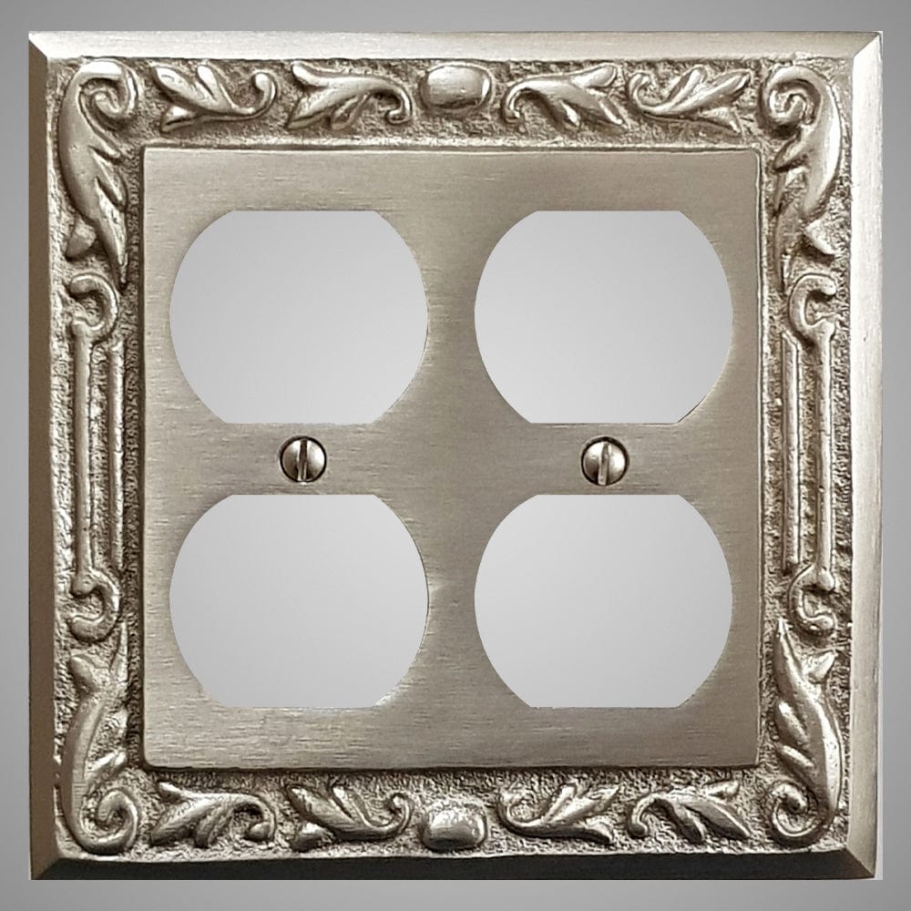 2 Gang Duplex Outlet Wall Switch Plate - Floral Design