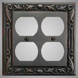 2 Gang Duplex Outlet Wall Switch Plate - Floral Design