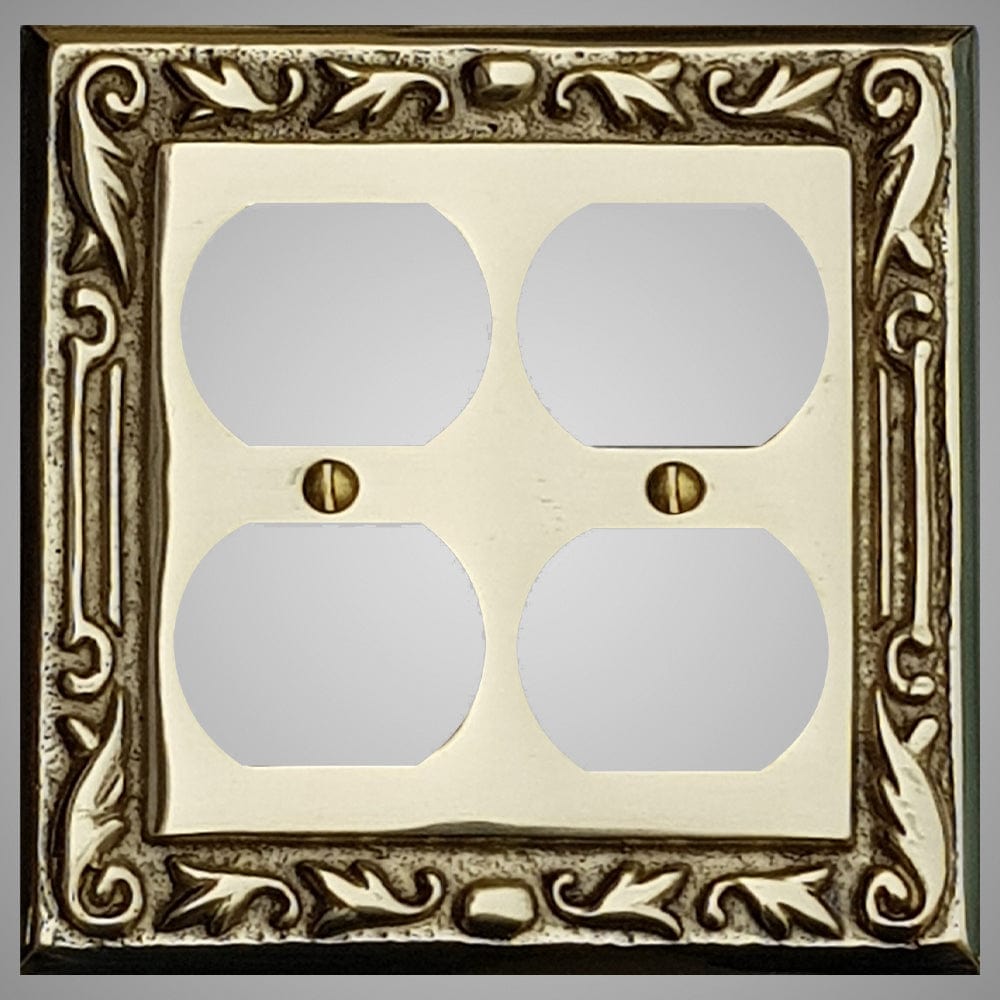 2 Gang Duplex Outlet Wall Switch Plate - Floral Design