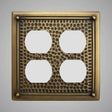 2 Gang Duplex Outlet Wall Switch Plate - Framed Hammered Design