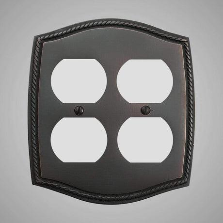 2 Gang Duplex Outlet Wall Switch Plate - Georgian Design
