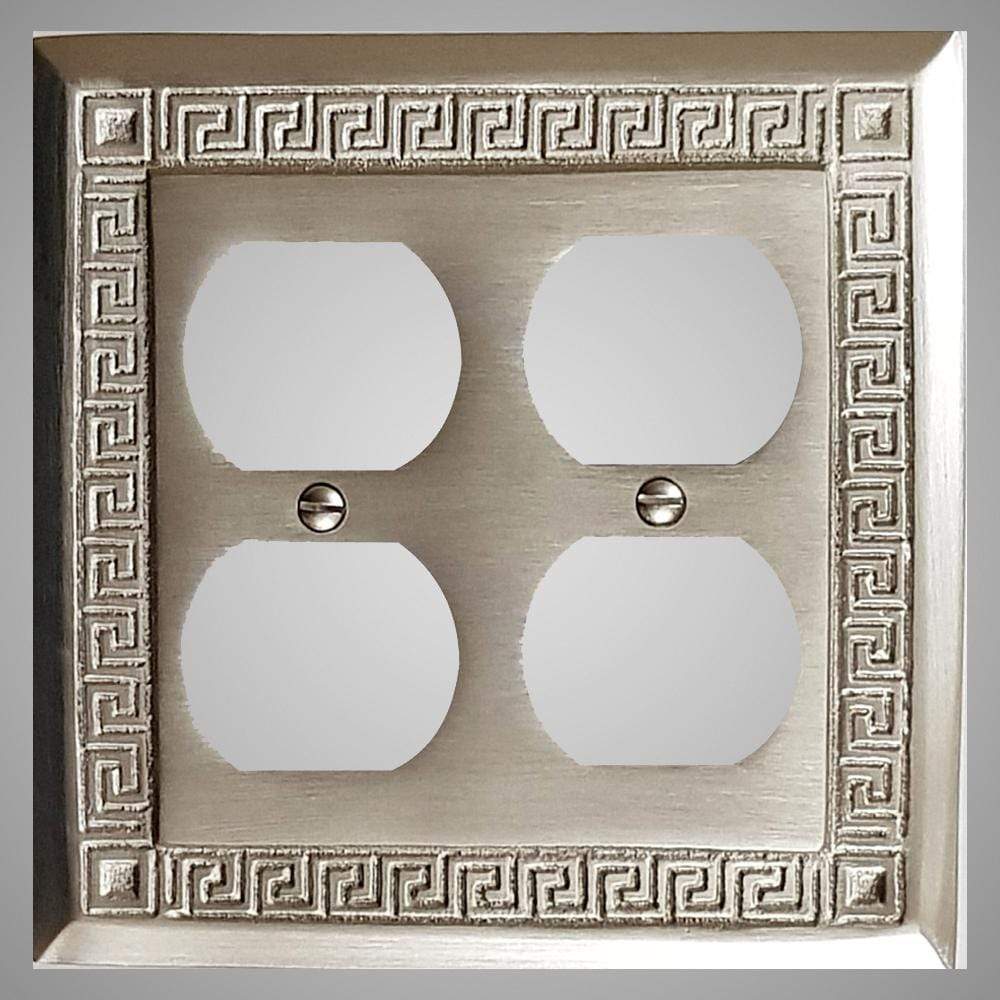 2 Gang Duplex Outlet Wall Switch Plate - Greek Design