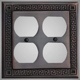2 Gang Duplex Outlet Wall Switch Plate - Greek Design