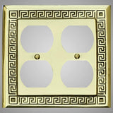 2 Gang Duplex Outlet Wall Switch Plate - Greek Design