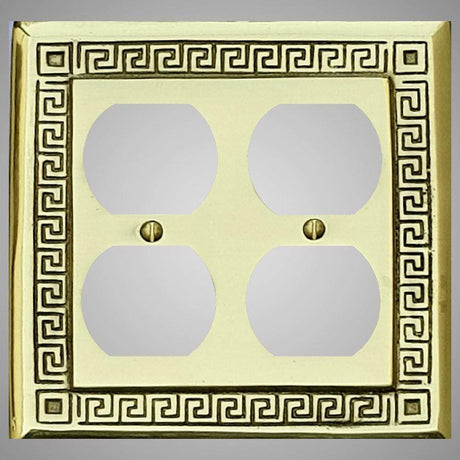 2 Gang Duplex Outlet Wall Switch Plate - Greek Design