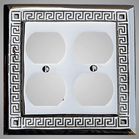 2 Gang Duplex Outlet Wall Switch Plate - Greek Design