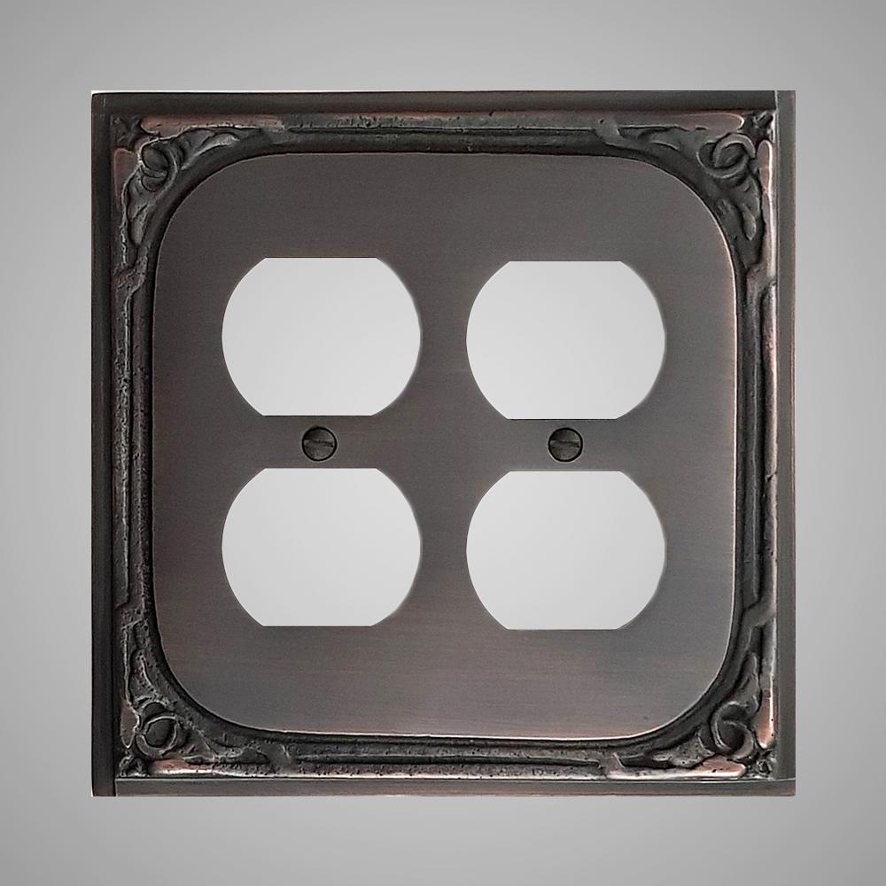 2 Gang Duplex Outlet Wall Switch Plate - Victorian Design