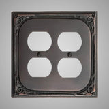 2 Gang Duplex Outlet Wall Switch Plate - Victorian Design