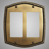 2 Gang Rocker Light Switch Plate - Beaded Design