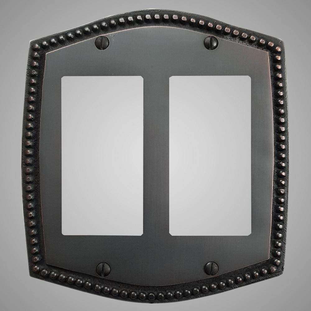 2 Gang Rocker Light Switch Plate - Beaded Design